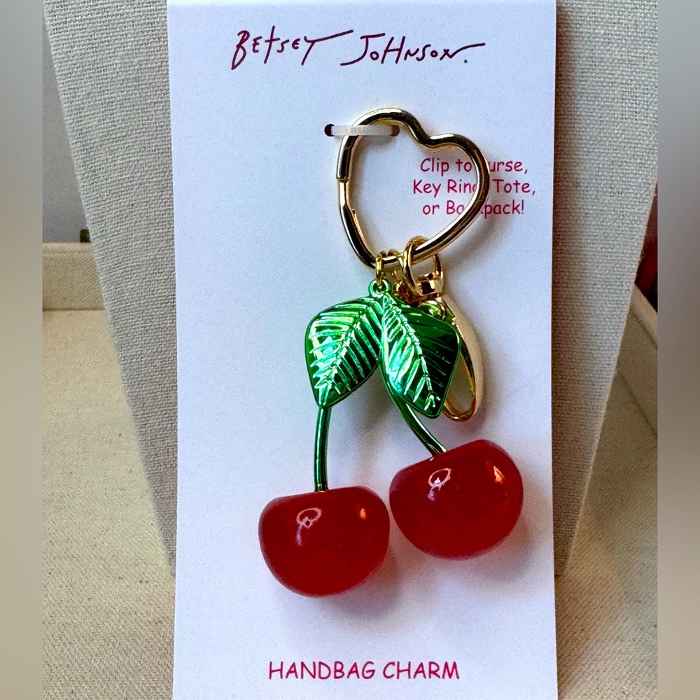 🍒 Betsey Johnson Red Cherry Handbag Charm